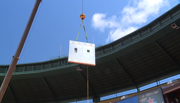 The video board was installed in 2019 at UH Manoa. (Photo/University of Hawaii)